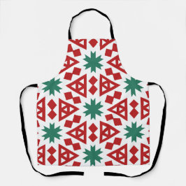 Vette Kerst Abstracte Noordse Bomen en Krans Schort