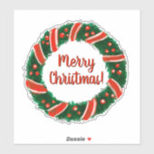 Vette kerst met doorzichtige, afneembare vinyl sticker (Vel)