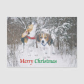 Vette kerstbeagle-ups in Bos-weefselpapier Tissuepapier (Voorkant)