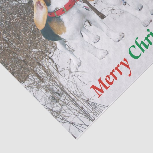 Vette kerstbeagle-ups in Bos-weefselpapier Tissuepapier (Detail)