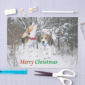 Vette kerstbeagle-ups in Bos-weefselpapier Tissuepapier (Craft)