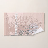 Vette kerstbomen, silhouet, zwart roze bei bad handdoek (Handdoek)