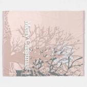 Vette kerstbomen, silhouet, zwart roze bei fleece deken (Voorkant (Horizontaal))