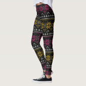 Vette kerstborduurkruis, naakt lelijk zweet. leggings (Links)