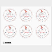 Vette kerstdagen ornament schattige dieren en typo ronde sticker (Vel)