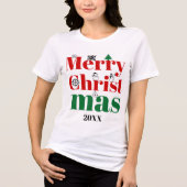 Vette kerstdappere typografie, elementen Tri-Blend shirt (Voorkant)