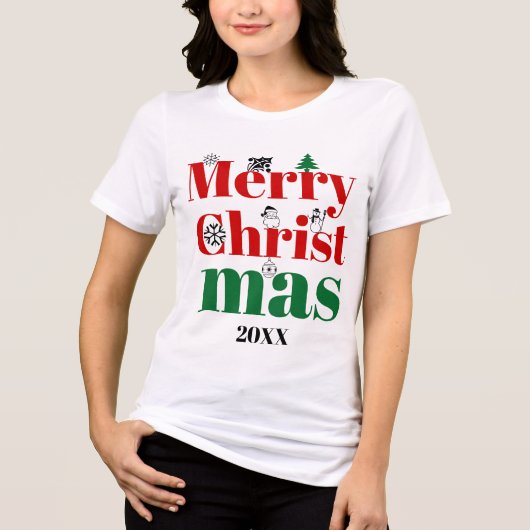 Vette kerstdappere typografie,  elementen Tri-Blend shirt (Voorkant)