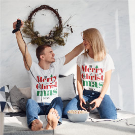 Vette kerstdappere typografie,  elementen Tri-Blend shirt
