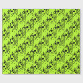 Vette kerstkaarsen Limoen en zwart Cadeaupapier (Vlak)