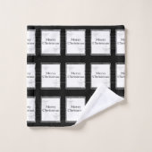 Vette kerstkeukensets, zwart-wit bad handdoek (Wasdoekje)