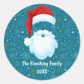 Vette kerstman Gepersonaliseerd kerst Ronde Sticker (Voorkant)