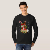 Vette kerstman, grappige kerstman, rendierpaard in t-shirt (Voorkant volledig)