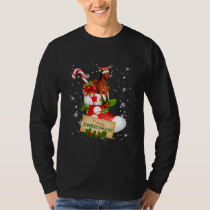 Vette kerstman, grappige kerstman, rendierpaard in t-shirt