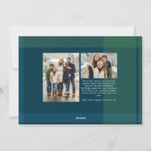 Vette Kerstmis plaid eenvoudige marine groene foto Feestdagenkaart (Achterkant)