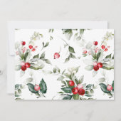 Vette kerstpenseel Manuscript Red Berry Holiday Ca Feestdagenkaart (Achterkant)