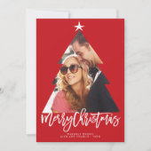 Vette kerstpenseel met rode knop Foto van Red Cuto Feestdagenkaart (Voorkant)