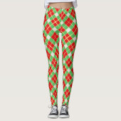 Vette kerstrode en groene Leggings (Voorkant)
