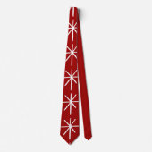 Vette kerstster MOD MidCentury Red Snowflake Stropdas (Voorkant)