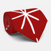 Vette kerstster MOD MidCentury Red Snowflake Stropdas (Opgerold)