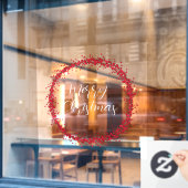 Vette kersttekst met handgeschreven tekst met vens raamsticker (Cafe Raam)