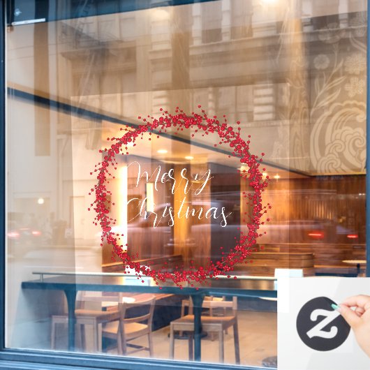 Vette kersttekst met handgeschreven tekst met vens raamsticker (Cafe Raam)