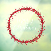 Vette kersttekst met handgeschreven tekst met vens raamsticker (Vel 3)