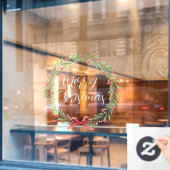 Vette kersttekst met handgeschreven tekst met vens raamsticker (Cafe Raam)