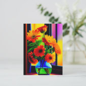 Vette kleuren Artistic Floral Bouquet Briefkaart (Staand voorkant)