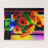 Vette kleuren Artistic Floral Bouquet Legpuzzel (Horizontaal)