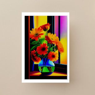 Vette kleuren Artistic Floral Bouquet Poster