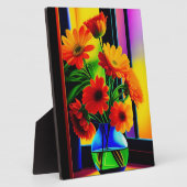 Vette kleuren Artistieke Floral Bouquet Tabletop Fotoplaat (Zijkant)