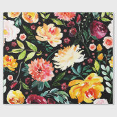 Vette kleuren bloemen en patroon van het foliezakj cadeaupapier (Vlak)