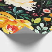 Vette kleuren bloemen en patroon van het foliezakj cadeaupapier (Hoek)