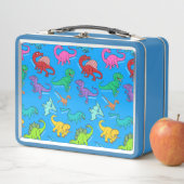 Vette kleuren Dinosauriërs Tin Metal Lunch Box (In situ)