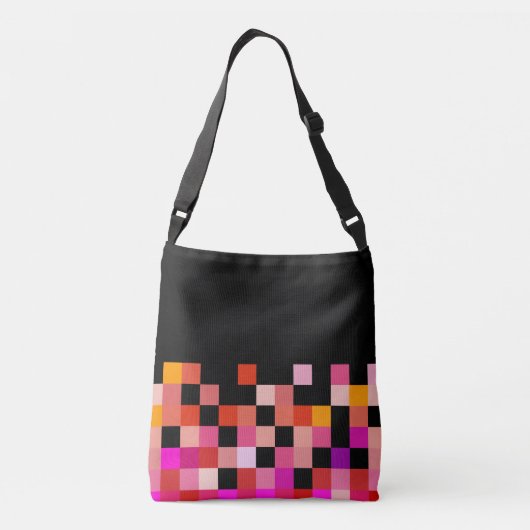 Vette kleuren, fijn grafisch ontwerp crossbody tas (Achterkant)