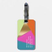 Vette kleuren Geometrische blokken Bagagelabel (Achterkant verticaal)