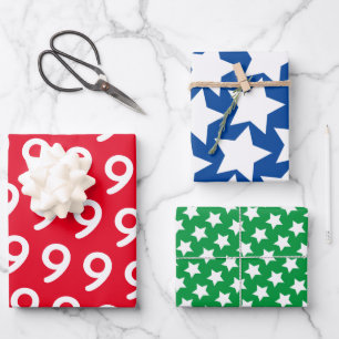 Vette kleuren Sterren - Costum Age Kids Verjaardag Inpakpapier Vel