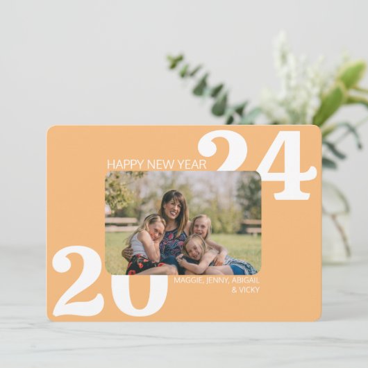 Vette kleurenfoto feestdagenkaart (Staand voorkant)