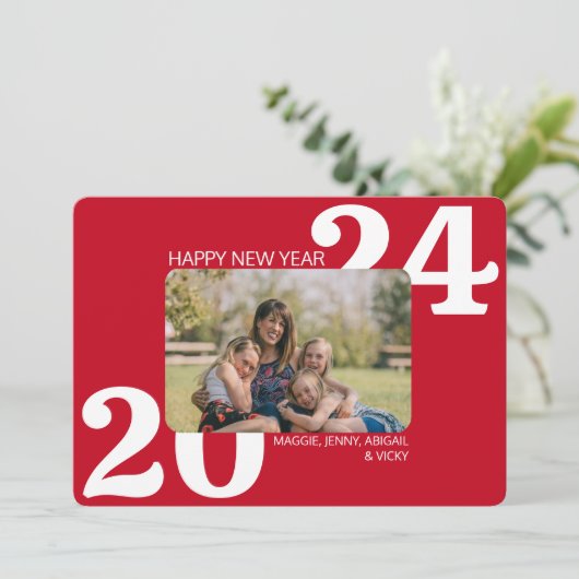 Vette kleurenfoto feestdagenkaart (Staand voorkant)