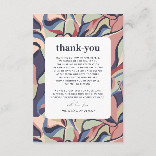 Vette Kleurrijke Abstracte Maximalistische Foto Br Bedankkaart (Voorkant)