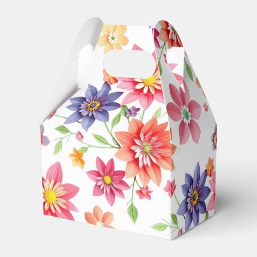 Vette kleurrijke bloem bedankdoosjes (Achterkant)