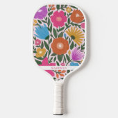 Vette kleurrijke flora naam pickleball paddle (Achterkant)