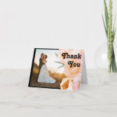 Vette kleurrijke Floral | Black Folded Photo Bedankkaart (Voorkant)