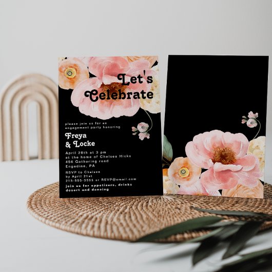Vette kleurrijke Floral | Black Let's Celebrate Kaart