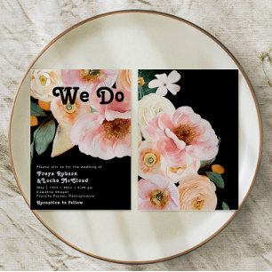 Vette kleurrijke Floral Black we Do Wedding Kaart