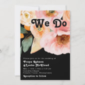Vette kleurrijke Floral | Black we Do Wedding Kaart (Voorkant)