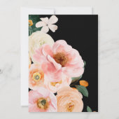 Vette kleurrijke Floral | Black we Do Wedding Kaart (Achterkant)