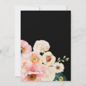 Vette kleurrijke Floral | Black Wedding Brunch Kaart (Achterkant)