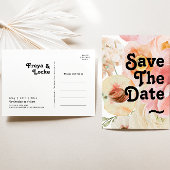 Vette kleurrijke Floral | Briefkaart Datum opslaan