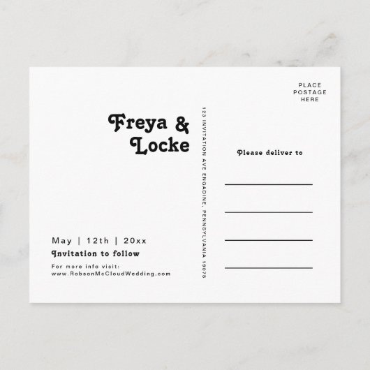 Vette kleurrijke Floral | Briefkaart Datum opslaan (Achterkant)